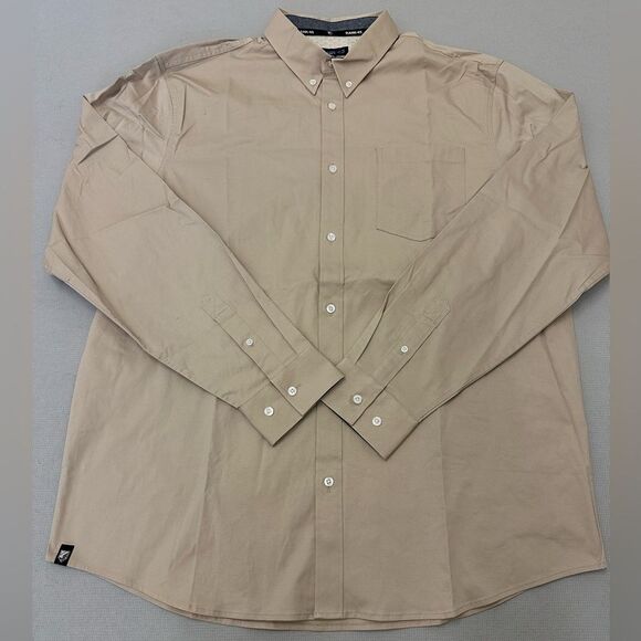 Tan Long Sleeve Casual Button Down Shirt - Picture 1 of 4